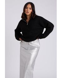 Urban Bliss - Ribbed Half Zip Jumper - Lyst