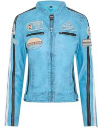 Infinity Leather - Biker Racing Badges Jacket-Eastleigh - Lyst