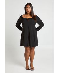 Boohoo - Plus Sweetheart Neckline Godet Skater Dress - Lyst