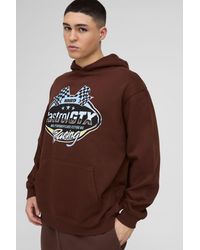 BoohooMAN - Oversized Castrol Racing License Print Hoodie - Lyst
