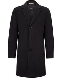 BOSS - Hyde Solid Patterned Lapel Collared Trench Coat - Lyst