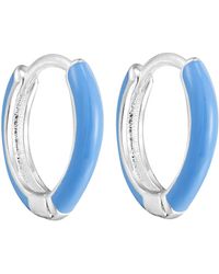 SEOL + GOLD - Sterling Neon Enamel Hoops - Lyst
