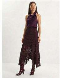 Bianco Lucci - High Waist Lace A-Line Midi Skirt - Lyst