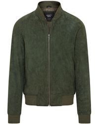 Infinity Leather - Soft Goat Suede Ma-1 Varsity Bomber Jacket - Lyst