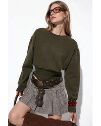 Busem - Ribbed Crop Crew Neck Sweater - Lyst