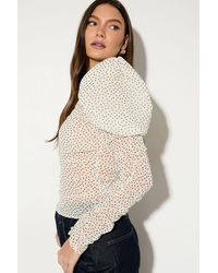 MissPap - Puff Sleeve Shirred Top - Lyst