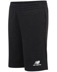 New Balance - Essentials Stacked Logo French Terry Shorts - Lyst