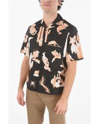 Neil Barrett - Kort Mouwen Burning Camp Collar Shirt - Lyst
