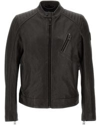 Belstaff - Racer Air Donkergrijze Leren Jas - Lyst