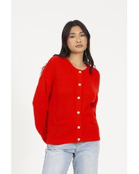 Brave Soul - Round Neck Fisherman Knit Cardigan - Lyst