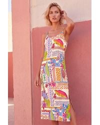 Roman - Pineapple Print Strappy Midi Dress - Lyst