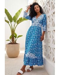 Roman - Paisley Print Frill Hem Maxi Dress - Lyst