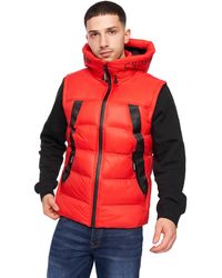 Crosshatch - Craystore Hooded Gilet (rood) - Lyst