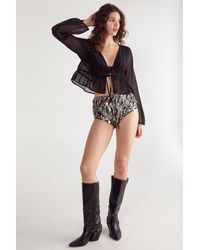Nasty Gal - Hand Embellished Zebra Mixed Disc Sequin Booty Short - Lyst