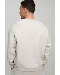 BoohooMAN - Oversized Per Sempre Heavyweight Raglan Sweatshirt - Lyst