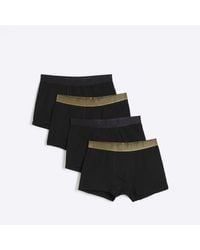 River Island - Trunks Regular Fit Check Multipack Of 4 Cotton - Lyst