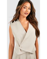 Boohoo - Asymmetric Button Front Waistcoat - Lyst
