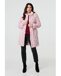 Izabel London - Faux Fur Thigh Length Coat - Lyst