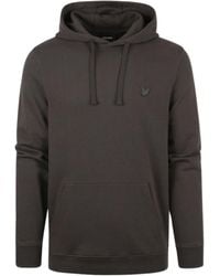 Lyle & Scott - Tonal Eagle Logo Gunmetal Pull-Over Hoodie Cotton - Lyst