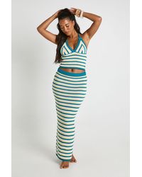 Boohoo - Stripe Crochet Maxi Skirt - Lyst