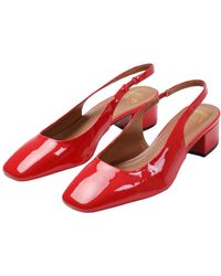 Where's That From - Michigan Lakleer Sling Back Brede Lage Hak Sandalen (rood) - Lyst