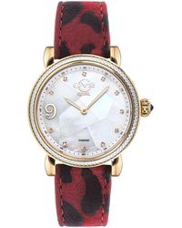 Gv2 - Ravenna Mop Dial Tone Case Calfskin Leather Watch - Lyst