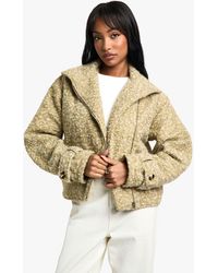 Boohoo - Boucle Wool Look Jacket - Lyst