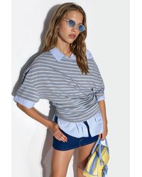 Busem - Striped Boat Neck Jersey Blouse - Lyst