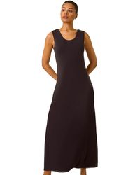 Roman - Lace Detail Swing Midi Dress - Lyst