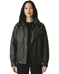 Infinity Leather - Lamb Big Bomber Biker Blouson Oversized Jacket - Lyst