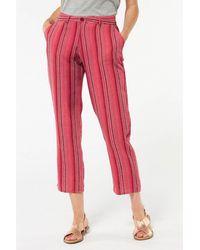 Secret Label - Striped Linen Blend Crop Trouser - Lyst