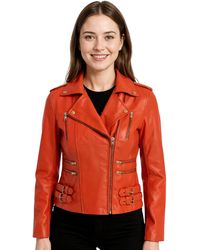 Infinity Leather - Brando Biker Jacket-Constantia Lamb Leather - Lyst