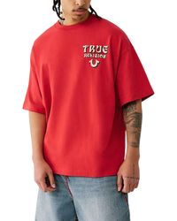 TRUE RELIGION - T Shirts Short Sleeve Flocked Summer Crew Neck Tee - Lyst