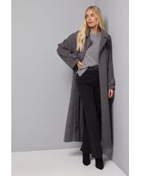 Wallis - Petite Maxi Double Breasted Car Coat - Lyst