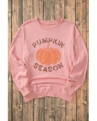 Azura Exchange - Pumpkin Season Crew Neck Drop Shoulder Sweatshirt - Lyst
