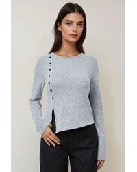 Hiccup - Textured Long Sleeve Buttoned Slim Fit Top - Lyst
