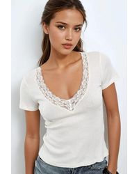 Busem - V-Neck Blouse With Lace Detail - Lyst