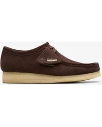 Clarks - Wallabee Dark Suede Shoes - Lyst