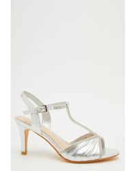Quiz - Shimmer Diamante Heeled Sandals - Lyst