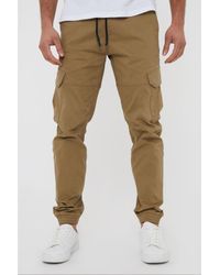 Threadbare - Light 'Belfast' Cotton Jogger Style Cargo Trousers With Stretch - Lyst