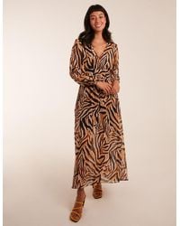 Blue Vanilla - V Neck Print Maxi Dress - Lyst