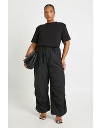 Boohoo - Plus Nylon Tie Waist Cargo Trouser - Lyst