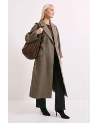 Wallis - Double Faced Belted Cape Coat - Lyst