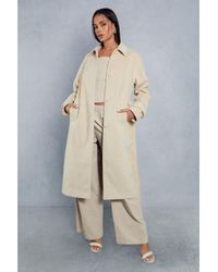 MissPap - Wool Look Belted Midi Trench Coat - Lyst