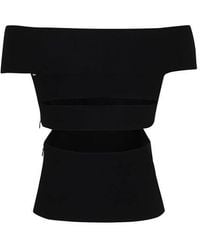 McQueen - Off-Shoulder Sliced Mini Top - Lyst