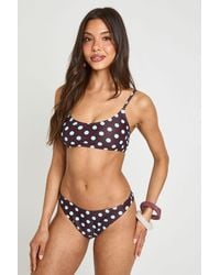 Boohoo - Polka Dot Essentials Brief Bikini Bottom - Lyst