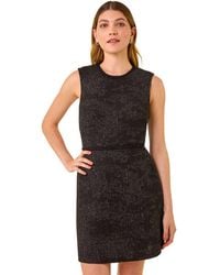 Roman - Textured Trim Detail Stretch Dress - Lyst