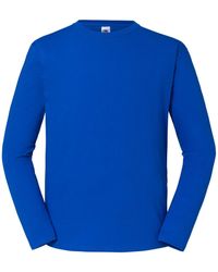 Fruit Of The Loom - Iconic Premium Long-Sleeved T-Shirt (Royal) - Lyst