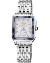 Gv2 - Bari Tortoise Swiss Quartz Diamonds Mother Of Pearl Dial Stainless Steel Bracelet Watch - Lyst