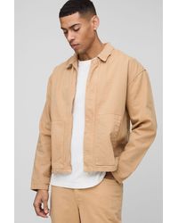 BoohooMAN - Oversized Distressed Twill Overshirt - Lyst